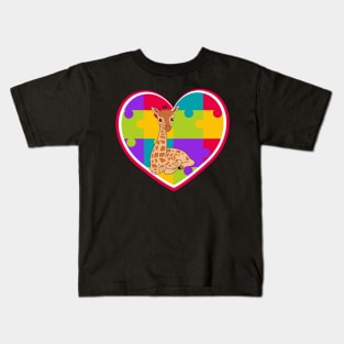 Autism Day giraffe Kids T-Shirt